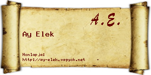 Ay Elek névjegykártya